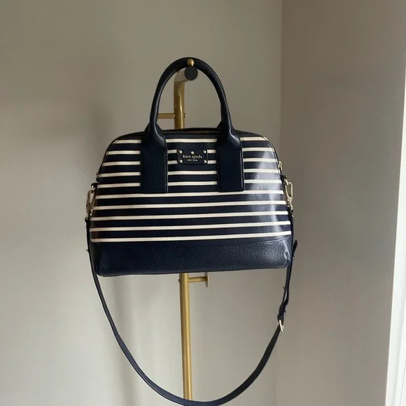 Kate Spade Navy Nautical Striped Leather Bag - Picture 1 of 14